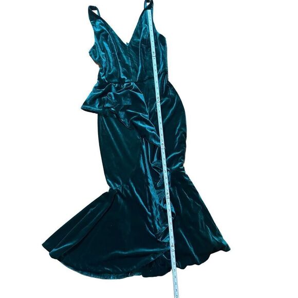 Yumi Kim Emerald green Mermaid Form Fitting Formal Velour Dress Size S - Picture 7 of 7